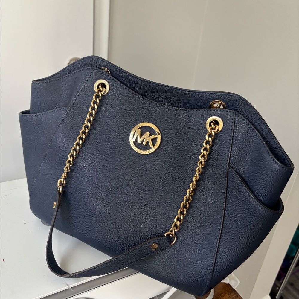 Michael Kors Navy Blue Tote Bag